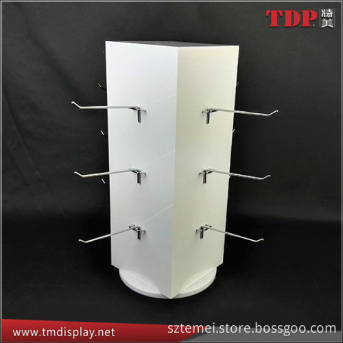 Manufacturer Spinning Acrylic Display Racks with 12 pcs Metal Hooks